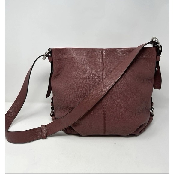Coach Handbags - Coach Pebbled Leather Crossbody in Wine